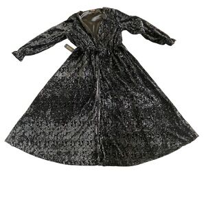 Elegant Black Sequin Duster